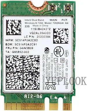 JAENFONG 7260AN Dual Band 2.4G&5G NGFF M.2 Wireless-N Network Card for S440 S540 E440 E540 K4350 K425 X230S X240 X240S JAENFONG 7260AN Dual Band 2.4G&5G NGFF M.2 Wireless-N Network Card for S440 S540 E440 E540 K4350 K425 X230S X240 X240S