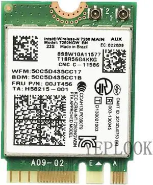 JAENFONG Wireless-N 7260BN 2.4G 300Mbps BT4.0 802.11n NGFF M.2 Wifi Network Card WLAN Card for L440 T440 T440P T450P T540 X230S X240 W540