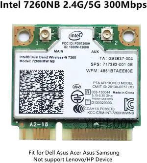 JAENFONG Wifi Card 7260NB 7260HMW 7260 NB 300Mbps Dual Band 2.4G/5Ghz Mini PCI-E 802.11N General Edition for Laptops Desktop Advertising Device