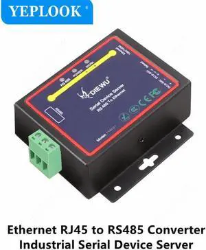 JAENFONG Ethernet RJ45 to RS485 Converter Industrial Grade Serial Device Server Ethernet LAN Converter Adapter Support TCP/RTU/UDP Modes JAENFONG Ethernet RJ45 to RS485 Converter Industrial Grade Serial Device Server Ethernet LAN Converter Adapter Support TCP/RTU/UDP Modes