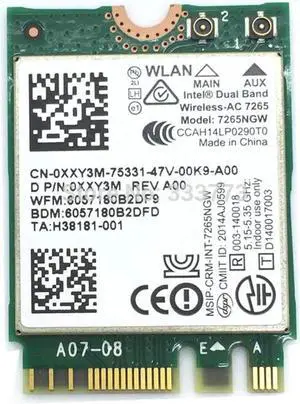 JAENFONG Wireless Card Dual band Wireless AC Intel 7265 7265NGW 802.11ac 2 x 2 WiFi + Bluetooth 4.0 867Mbps NGFF card