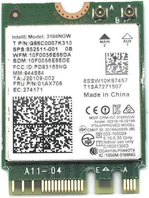 JAENFONG Dual band Wireless Mini Wlan For Intel 3168 AC 3168NGW NGFF M.2 802.11ac Wifi Bluetooth 4.2 Card 2.4G 5Ghz Network Wi-Fi Adapter