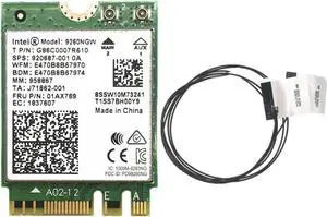 JAENFONG Dual Band Wireless-AC 9260 Intel 9260NGW NGFF 1730Mbps 1.73Gbps WiFi + Bluetooth 5.0 802.11ac MU-MIMO Card Windows 10
