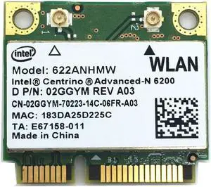JAENFONG For Advanced-N Intel 6200 622ANHMW Dual Band (2.4 GHz and 5 GHz) 2x2 MINI PCI-E 300Mbps card