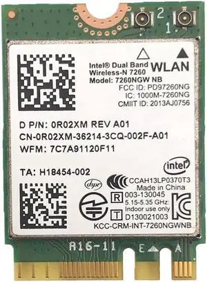 JAENFONG For Intel 7260 7260NGW NB 2.4G/5G Dual Band Wireless-N NGFF WLAN WIFI Card Device Modul 300M WIFI CARD
