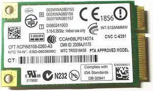 JAENFONG For WiFi Link 5100 512AN_MMW Mini PCI-E 802.11a/g/n 300Mbps 2.4G/5.0G WiFi Wireless Card