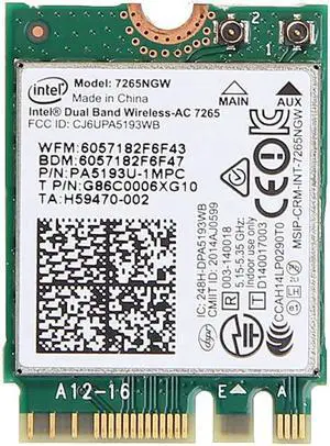 JAENFONG Laptop Wlan For Intel 7265NGW Dual band Wireless-AC 7265 867Mbps 802.11ac 2 x 2 WiFi + Bluetooth BT 4.0 NGFF M.2 Mini Card