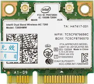 JAENFONG 7260HMW Wireless IEEE 802.11AC Dual Band 2x2 WiFi Bluetooth Half Size PCI-e Card