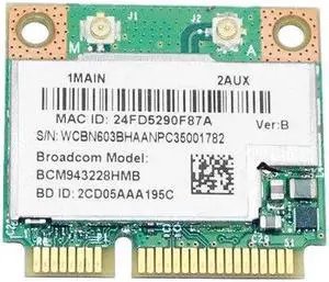 JAENFONG Broadcom BCM943228HMB WIFI Wireless N BT Bluetooth 4.0 Half MINI Card 802.11abgn