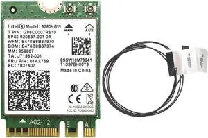 JAENFONG With 2pcs antennas + 1.73Gbps Wireless 9260NGW NGFF Wifi Card For Intel ac 9260 2.4G/5Ghz 802.11ac Bluetooth 5.0