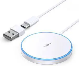 Magnetic Wireless Charger 15w Mag-Safe Charger for iPhone 16 Pro Max/16 Pro/16/16 Plus/15/14/13/12 Series AirPods 3/2/Pro/Pro 2 LED Magnet Charging Pad Mag Safe Charger with Dual Charging Ports
