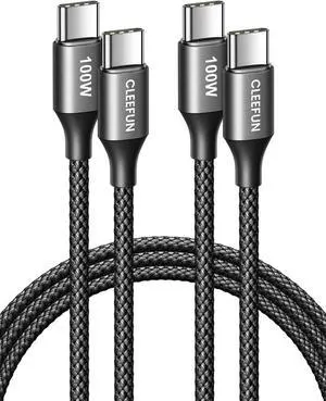 USB C to USB C Cable 100W [4ft 2-Pack] Type C Charger Cord Fast Charging USBC to USBC Charger Cable for iPhone 16 15 Pro Max Plus S25 S24 S23 MacBook/iPad USB-C Laptops Switch Pixel