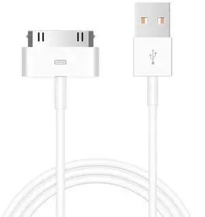 JAENFONG30-Pin Charger Cable Compatible for Old iPhone 4 4S 3GS Old iPad 1st 2nd 3rd Generation iPod Classic 1st 2nd 3rd Gen Touch 4th iPod Nano 5th 6th Gen USB Fast Charge & Sync Charging Cord 1-Pack