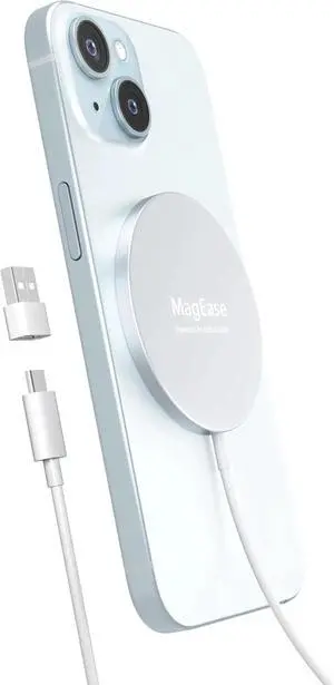 JAENFONG Magnetic Wireless Charger MagEase 15W Wireless Charger Magnetic Compatible with iPhone 16 15 14 13 12 Series and AirPods 3/2/Pro Charging Pad with USB-C Cable and USB-A Converter (White) JAENFONG Magnetic Wireless Charger MagEase 15W Wireless Charger Magnetic Compatible with iPhone 16 15 14 13 12 Series and AirPods 3/2/Pro Charging Pad with USB-C Cable and USB-A Converter (White)