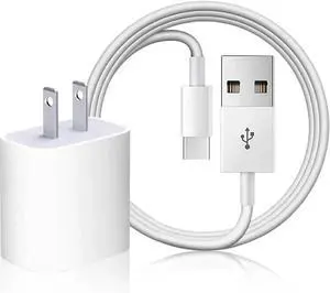 Wall Charger Compatible With AirPods 4 Max 2 Pro TV Remote 3rd 4K iPhone 16 15 CarPlay - USB-A to USB-C Charging Cable