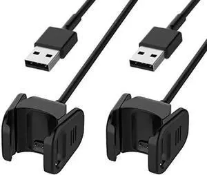 Charger for Fitbit Charge 3/4 Replacement USB Charging Cable Clip Cord for Fitbit Charge 3/4 Fitness Activity Tracker (2-Pack 1m/3.3ft)