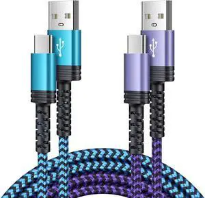 USB Type C Cable 3FT 2Pack Fast Charging Cable Android USB C Charger Phone Cord for Galaxy S25/S24/S23/S22/A54/A23/S21 FE/A14/A13/A03s/A53/Z Flip 5 4/Z Fold 5 Motorola Edge 5G UW/Edge/G Play