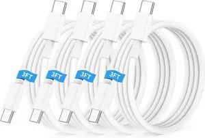 USB C to USB C Cable 3FT for iPhone 16 15 Charger Cord 4Pack 60W C to C Cable Fast Charging Wire for iPhone 16 15 Pro Plus Pro Max iPad Pro/Air MacBook Pro/Air for Galaxy S24 S23 and More