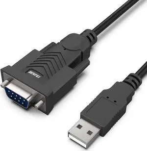 JAENFONG USB to Serial Adapter USB to RS-232 Male (9-pin) DB9 Serial Cable Prolific Chipset Windows 11/10/8.1/8/7 Mac OS X 10.6 and Above 1.8MNot VGA
