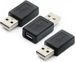 JAENFONG 3 Pack USB 2.0 A Male to USB Micro Female Adapter Converter JAENFONG 3 Pack USB 2.0 A Male to USB Micro Female Adapter Converter