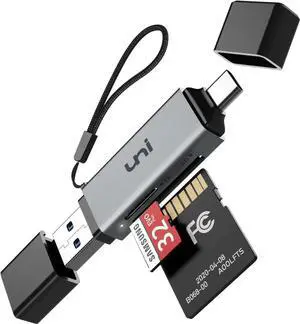 JAENFONG SD Card Reader High-Speed USB C to Micro SD Card Adapter USB 3.0 Dual Slots Memory Card Reader for SD/Micro SD/SDHC/SDXC/MMC Compatible with MacBook Pro/Air Chromebook Android Galaxy
