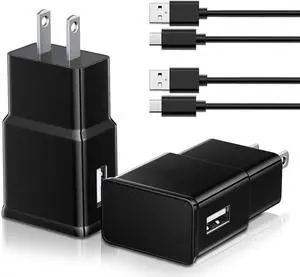 USB Charger BlockUSB C Android Phone Wall Charger Block with Charge Cable Cord for Galaxy S25/ 24/23/ 22/21/ 20/10/ 10 Plus/ 10E/ 9/8/ Note 8/9/ 10/20 etc