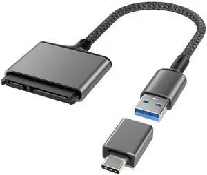 JAENFONG USB Adapter for SATA Cable with USB C to USB Adapter USB A 3.0 to 2.5 SATA-III Hard Drive Reader for HDD/SSD External Converter Data Transfer for MacBook Pro Air 2022 Surface Go Laptop PC