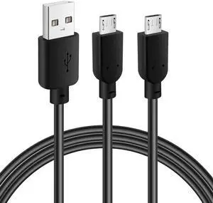 Micro USB Cable 4 FT (2-Pack) 2.4A Fast Charging & Sync Android Charger USB 2.0 A to Micro B 5-Pin Cord Compatible with Galaxy S7 S6 Edge Note 5 4 PS4 Kindle Fire TV and More