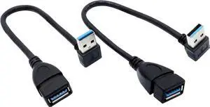 JAENFONG Male to Female Extension Cable - 2Pack USB 3.0 Male to Female Adapter 7.9inches (20cm)