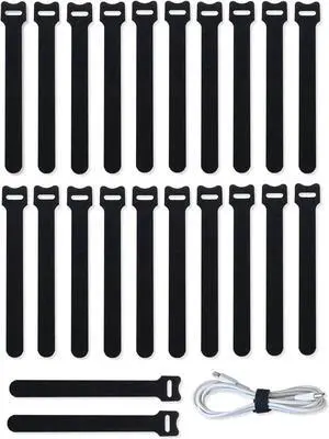 50pcs 4 Inch Cable Ties for Charging Cords Wire Ties Cord Ties Cable Straps Reusable Adjustable Heavy Duty Self-Locking Black