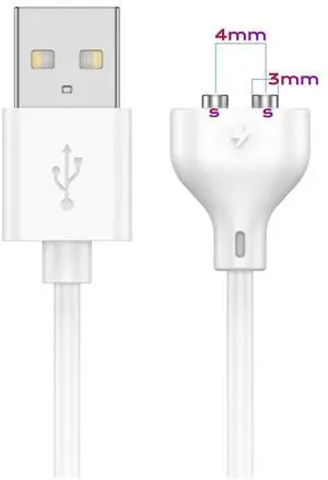 2 Prong Magnetic USB DC Charger Cable Replacement Charging Cord 4mm-0.16 31.4Inch Long Charger for Toys/Facial Cleanser/Electric Toothbrush (4mm-0.16in)