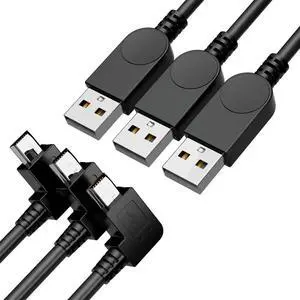 Mini USB Cable Mini USB Cable 90 Degree USB 2.0 A to Mini B USB Cable Right Angle USB 2.0 A-Male to Mini-B Adapter Cord Power Charger Wire for GPS Car Dash Cam Dashcam DVR Backup Camera Camcorder-3pcs