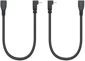 JAENFONG Short 9in Micro USB Extension Cable 90 Up & Down Angle Male to Female Charging & Sync for Phones Tablets & More (1 Pair)