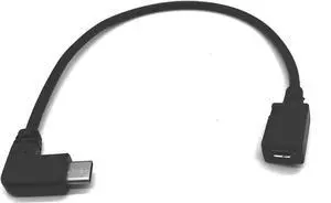 JAENFONG USB C to Micro USB Cable 90 Degree USB Type C (USB-C) Male to Micro USB Female Adapter Converter Charging Cable(Only for Charging) (90 Degree TypeC M to Micro F)