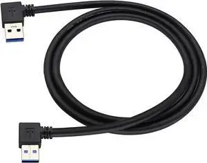 JAENFONG Left & Right Angle USB 3.0 A Male Extender Cable90 Degree USB 3.0 A Male to A Male Data Transfer and Charging Connector Cable for USB Keyboard Mouse Flash Drive Hard Drive.(1M/3ft-Black)