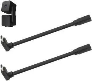 JAENFONG 2 Pack Extension Cable Compatible with Wyze Cam Pan v3 and Wyze Cam v3 Pro 5inch Male to Female Extender Cord for WYZE Cam Micro USB 90 Degree Power Adapter L-Shaped Flat Cable(Black)