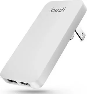 17W Extra Slim Portable Wall Charger 2-Port USB-A Wall Charger Convenient Travel Accessories Compatible with IPad iPhone Galaxy Switch Etc.(White)