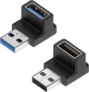 JAENFONG 90 Degree USB 3.1 Adapter UpDown USB A Male to Female Adapter for PC Laptop USB A Charger and More USB Devices (UpDown)