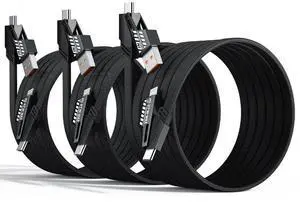 4-in-1 Charging Cable Fast Charging 65W (3Pack 3.3FT) USB C Lightning Charger Cord for iPhone 16/15/14/13 Series/Pad/Android/Tablets and Supports CarPlay and Data Transfer