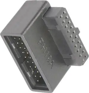 JAENFONG 90 Degree USB 3.0 Motherboard Adapter 19 Pin/20 Pin Male to Female L Turn Right Angle Socket Extension Coupler for Desktop Motherboard Up Angle PH19A