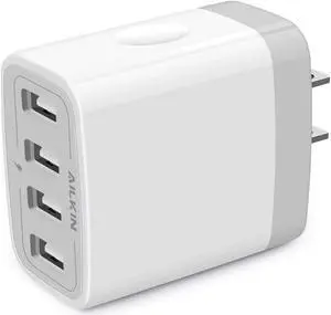 USB Charger Cube Wall Charger Plug 4.8A 4-Muti Port USB Adapter Power Plug Charging Station Box Base Replacement for iPhone 15 14 13 12 11 Pro Max/X/8 iPad Phones USB Charging Block
