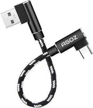 JAENFONG 6 inch 90 Degree Right Angle Elbow USB A to USB C Cable Cord for Mavic PRO AIR OM 4 OM 5 Drone Remote Controller RC to USB A to USB C ( Galaxy Note 20 10 S25 S24 S23 S22 S21)