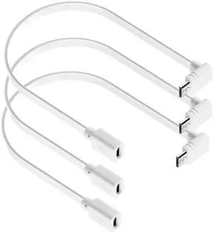 JAENFONG 3-Pack Extension Cable for WYZE Cam Pan V3 Camera 90 Degree Micro USB Adapter 1 ft Flat Power Cord