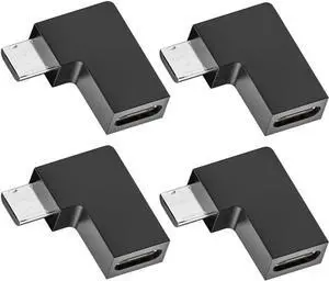 JAENFONG Adapter 4pcs/lot USB-C USB2.0 Type C Female to Micro USB Male Power Data Adapter 90 Degree Left Angled Type
