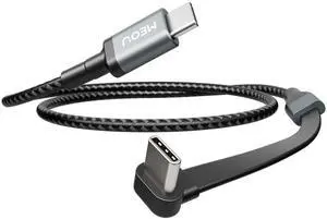 JAENFONG USB C Cable 1ft 60W Type C Charger Fast Charging Nylon Braided Right Angle USB-C Cable 90 Degree C Cord Charger for iPhone 16/15 Pro Max MacBook Pro iPad Pixel Etc.