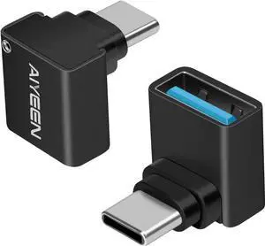 JAENFONG USB C to USB Adapter(2 Pack) 90 Degree USB C Male to USB 3.0 Female Adapter OTG Converter Compatible with MacBook Pro 2019/2018 and More USB-C Device Black JAENFONG USB C to USB Adapter(2 Pack) 90 Degree USB C Male to USB 3.0 Female Adapter OTG Converter Compatible with MacBook Pro 2019/2018 and More USB-C Device Black
