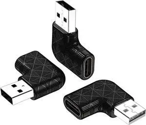 JAENFONG USB-C Female to USB-A Male Right Angle 90 Degree Adapter Type C Charger Cable Power Converter for iPhone 14 13 12 11 Pro Max Mini iWatch AirPods iPad Galaxy Note 10 20 S20 S21 S22