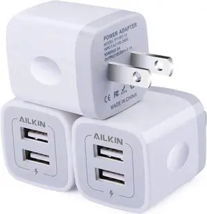 Wall Charger 3Pack 5V/2.1A 2-Port USB Wall Charger Home Travel Plug Power AC Adapter Fast Charging Block Cube for iPhone 15 14 13 12 SE 11Pro Max XS XR 8 Plus Galaxy Google Pixel Box