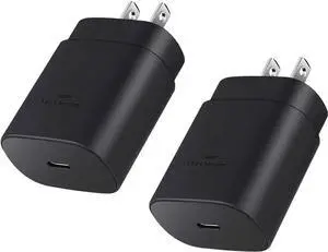 USB C Charger Block 25W USBC Super Fast Charging Adapter for iPhone 16 15 14 13 Pro Max/ Galaxy S25 S24 Ultra S23 S22 S21 S20 Note20 Type C Wall Charger Cube Power Plug 2 Pack
