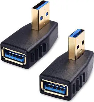 JAENFONG Combo-Pack 90 Degree Left and Right Angle USB Adapter Gender Changer